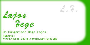 lajos hege business card